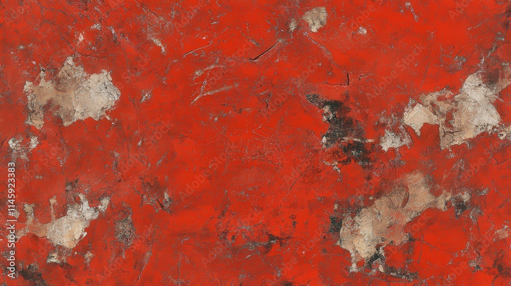 Fototapeta premium A rough texture wallpaper in a bright, bold red, with a tactile surface that brings a dramatic flair to any room.