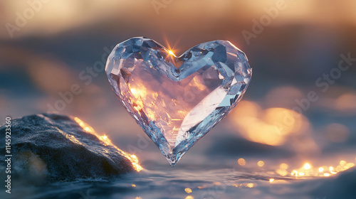 heart in ice water baground