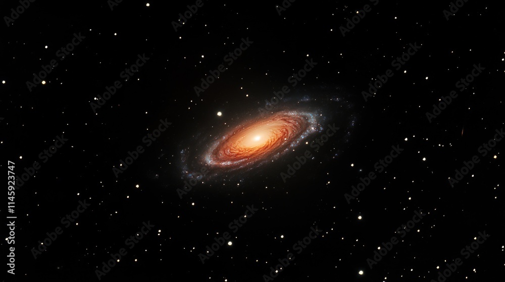 Naklejka premium Spiral Galaxy Night Sky
