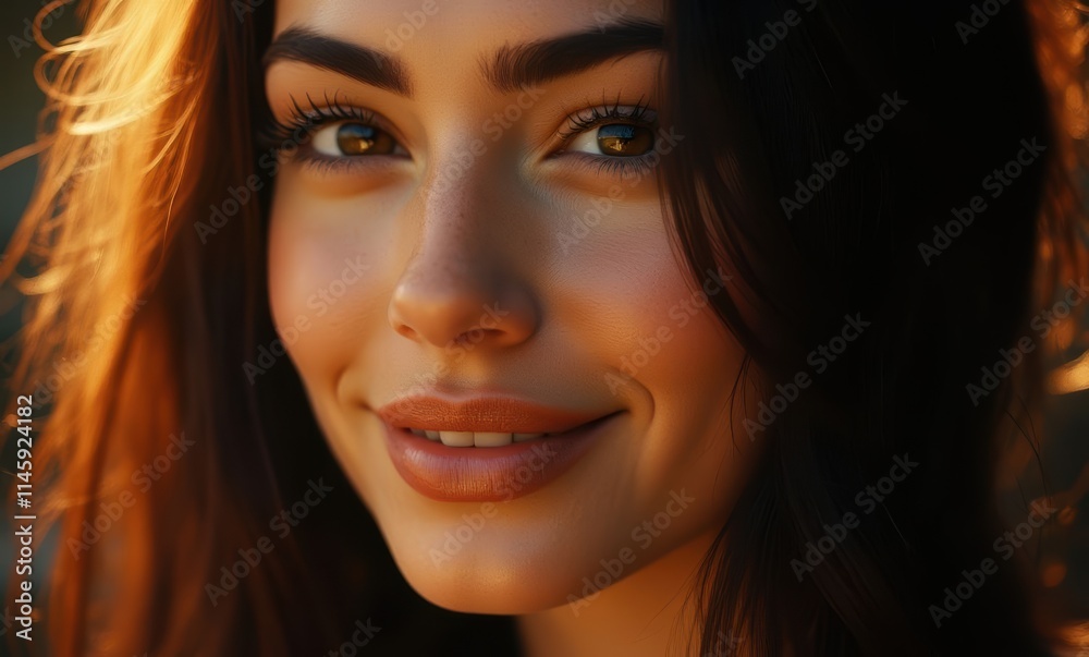 Smiling young woman with long hair Smiling young woman with long hair