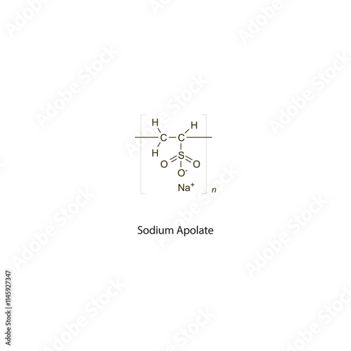 Sodium Apolate flat skeletal molecular structure heparinoid anticoagulant drug used in thromboses treatment. Vector illustration scientific diagram.