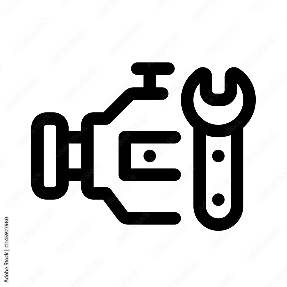 Engine Maintenance Line Icon. Single icon, line vector icon Engine Maintenance Line Icon. Single icon, line vector icon