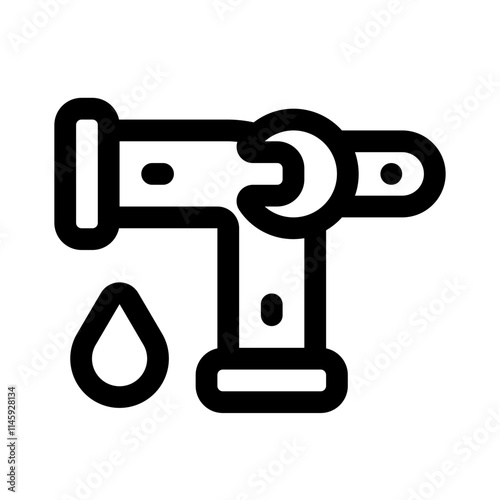 Pipe Maintenance Line Icon. Single icon, line vector icon