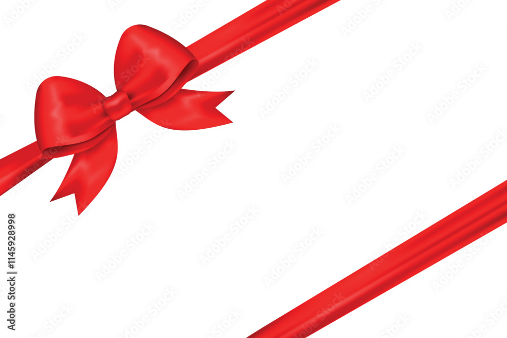 Vector realistic 3D image of a bow. Concept of a gift and surprise for holidays. Birthday, Valentine's Day, etc. Element for your design Vector realistic 3D image of a bow. Concept of a gift and surprise for holidays. Birthday, Valentine's Day, etc. Element for your design