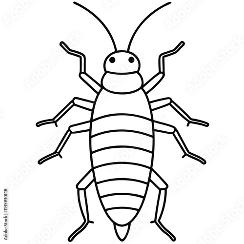 Cricket insect flat vector illustration on a white background