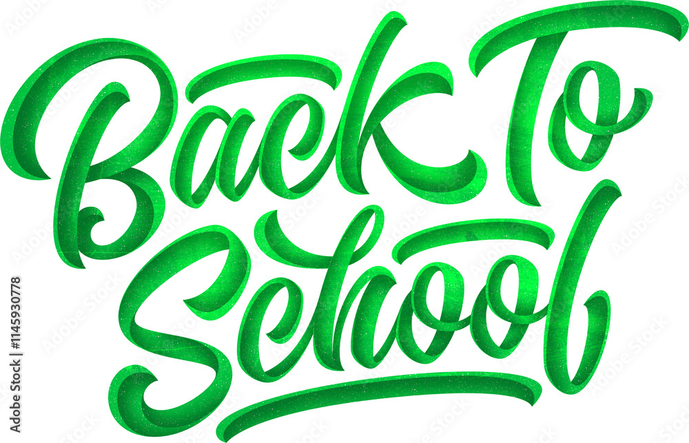 lettering back to school with shadows and green texture text lettering back to school with shadows and green texture text