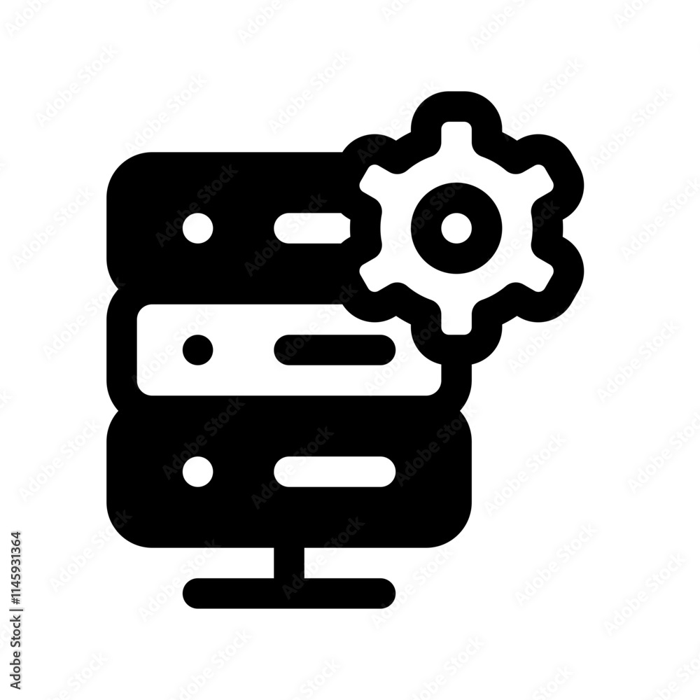 Server Maintenance Glyph Icon. Single icon, glyph vector icon Server Maintenance Glyph Icon. Single icon, glyph vector icon