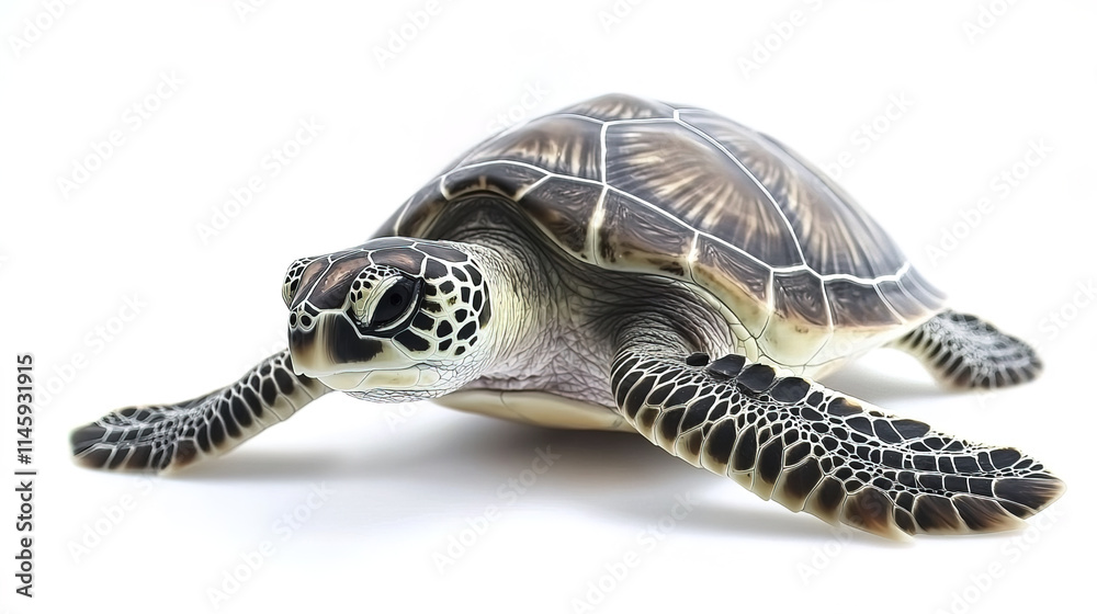 Fototapeta premium realistic turtle swimming gracefully in serene environment