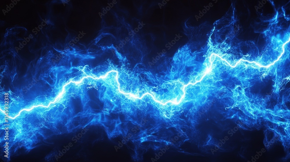 A vibrant depiction of electric blue lightning against a dark background, banner, conveying energy. A vibrant depiction of electric blue lightning against a dark background, banner, conveying energy.