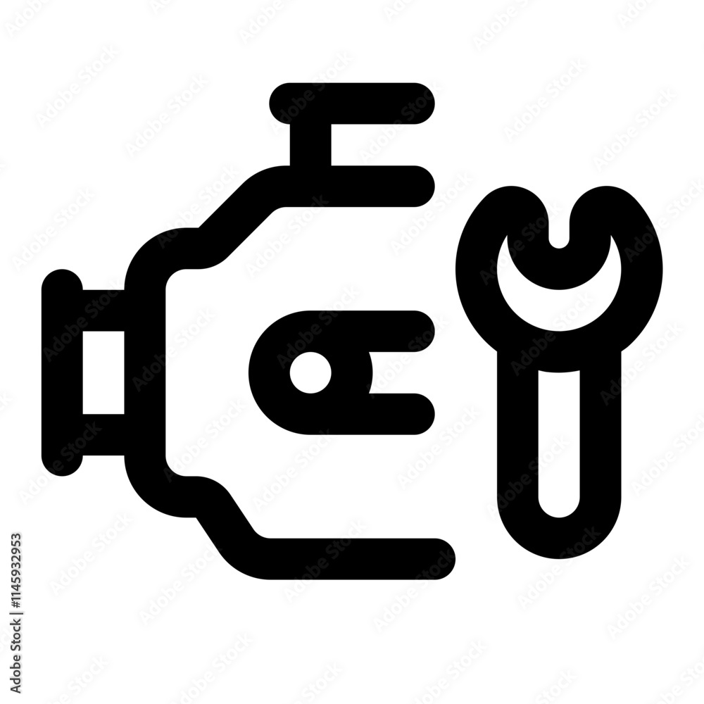 Engine Maintenance Simple Line Icon. Single icon, line vector icon Engine Maintenance Simple Line Icon. Single icon, line vector icon
