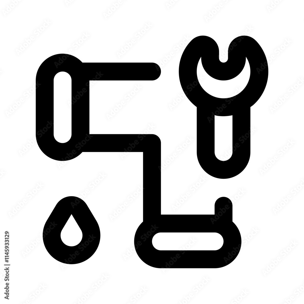 Pipe Maintenance Simple Line Icon. Single icon, line vector icon Pipe Maintenance Simple Line Icon. Single icon, line vector icon