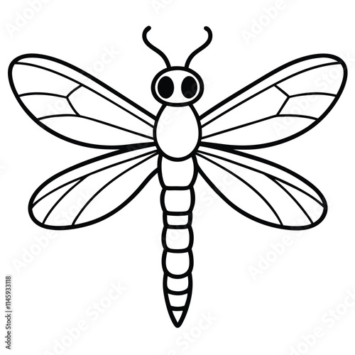 Dragonfly insect flat vector illustration on white background