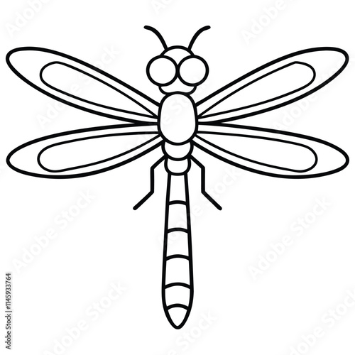 Dragonfly insect flat vector illustration on white background