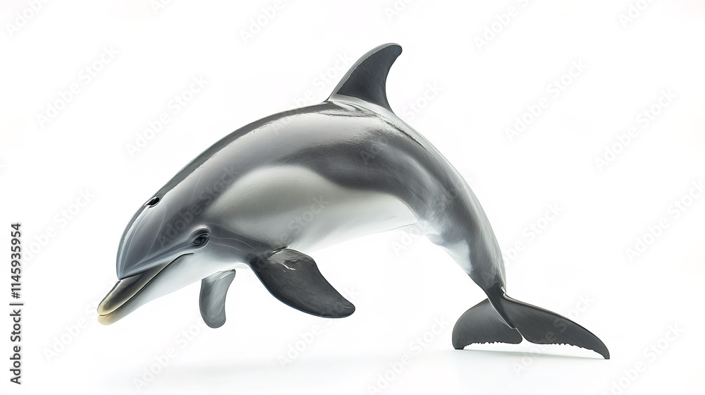 Fototapeta premium Dolphin figurine in side view, showcasing its sleek design and features
