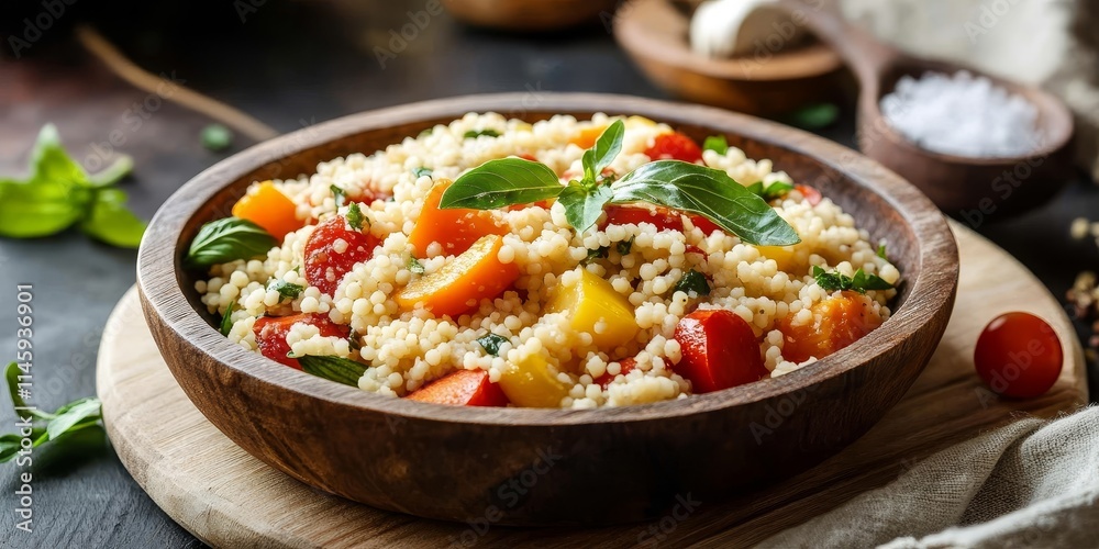 Delicious couscous served with a flavorful sauce and vibrant vegetables, perfect for a wholesome meal. Enjoy the delightful combination of couscous, sauce, and vegetables with every bite. Delicious couscous served with a flavorful sauce and vibrant vegetables, perfect for a wholesome meal. Enjoy the delightful combination of couscous, sauce, and vegetables with every bite.