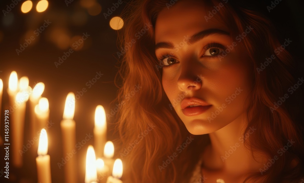 Candlelit portrait of a young woman Candlelit portrait of a young woman