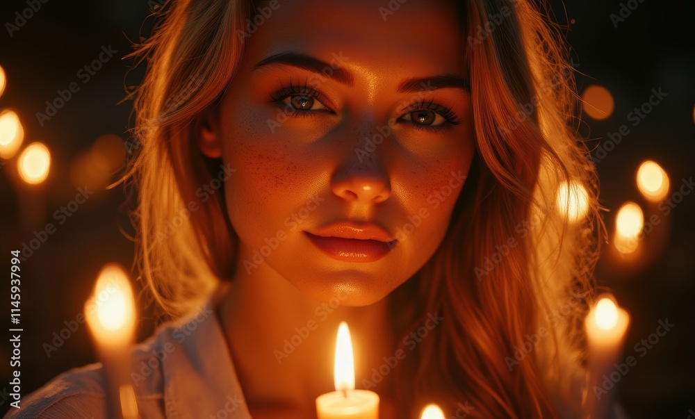 Candlelit portrait of a young woman Candlelit portrait of a young woman