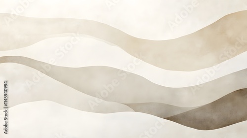 Wallpaper Mural Abstract Beige and White Wave Landscape Torontodigital.ca