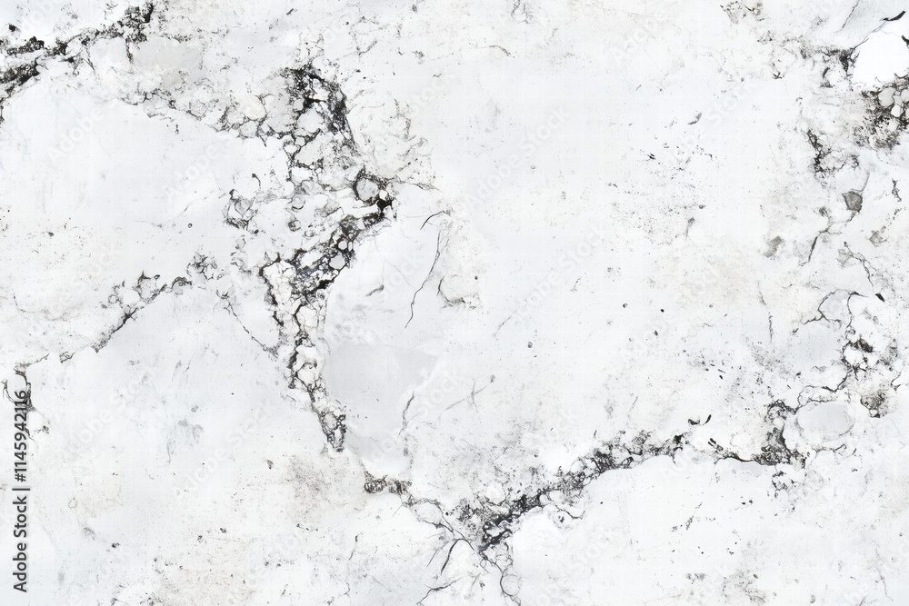 Fototapeta premium Seamless textured marble surface featuring a mix of white and gray tones with intricate veining patterns.