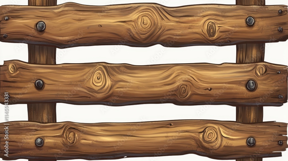 Sturdy Wooden Fence Made of Planks Sturdy Wooden Fence Made of Planks