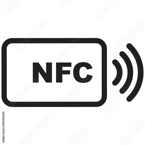 NFC concept icon isolated. Wireless payment, contactless, card, pay, nfc technology, collection.