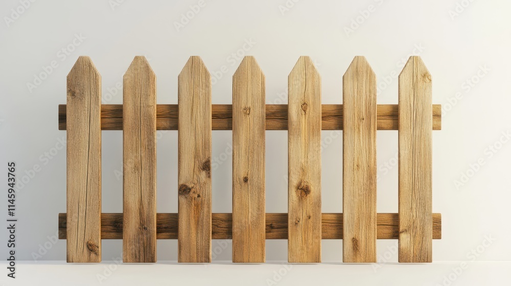 Clean Polished Wooden Fence Against Minimalist Background Clean Polished Wooden Fence Against Minimalist Background