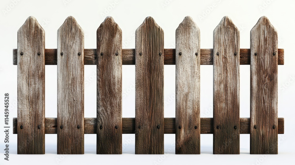 Rustic Wooden Fence with Five Planks Rustic Wooden Fence with Five Planks