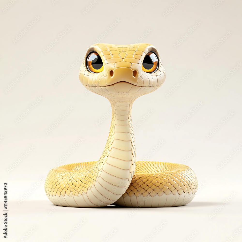 Fototapeta premium 3d cartoon cute snake illustration isolated on the background