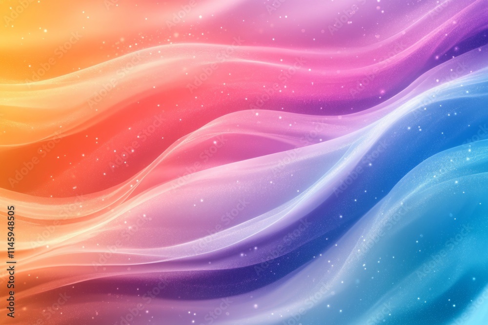 Obraz premium Abstract pastel rainbow gradient background flowing with glitter