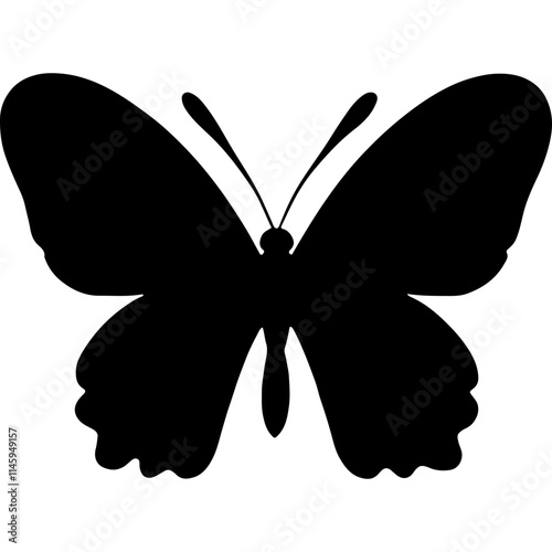 butterfly black silhouette vector logo