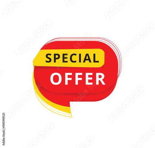 Special offer banner for announcement, speech bubble. vector illustration template modern.