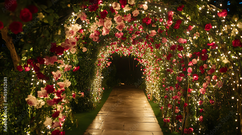 Romantic Rose Archway at Night Romantic Rose Archway at Night