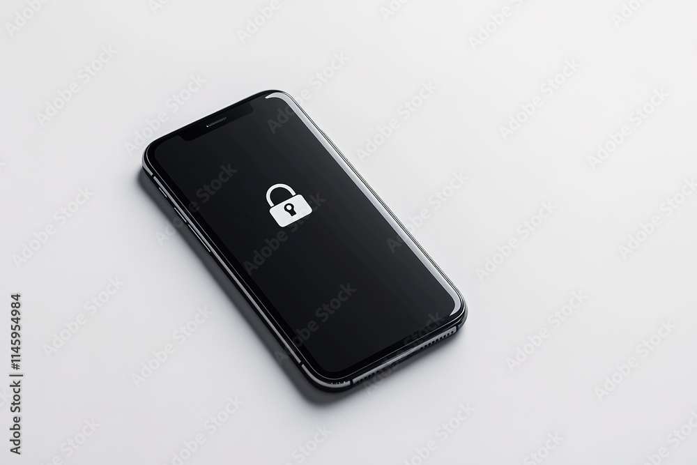 Smartphone with lock icon on screen signaling security or privacy Smartphone with lock icon on screen signaling security or privacy