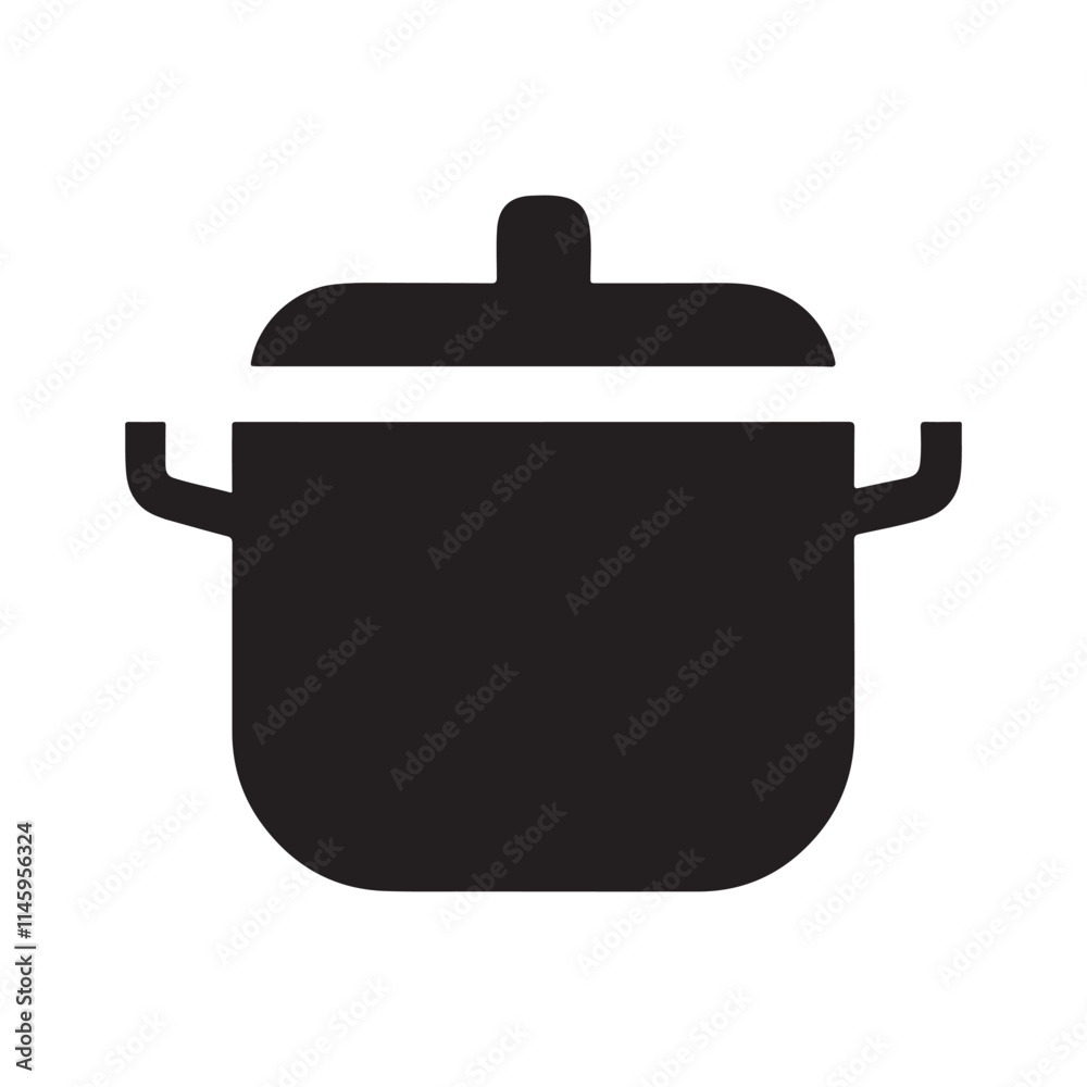 Cooking pot silhouette vector image