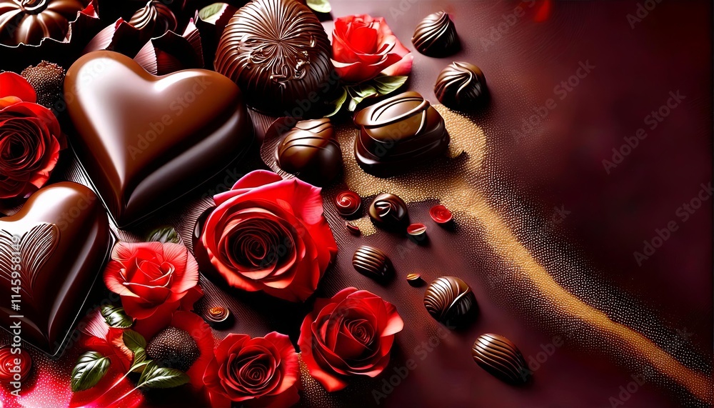 Luxurious Romantic Setting with Decadent Chocolates Luxurious Romantic Setting with Decadent Chocolates