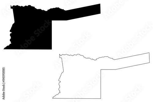 Kavango East Region (Regions of Namibia, Republic of Namibia) map vector illustration, scribble sketch Kavango East map