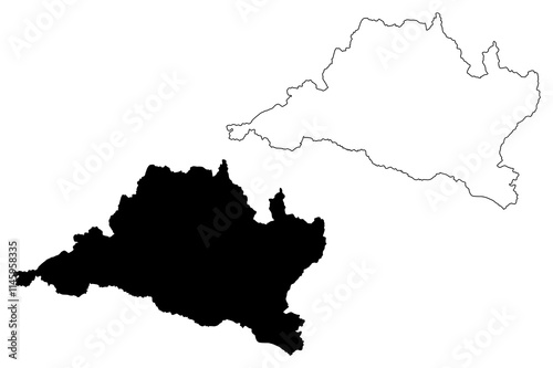 Bagmati Province (Federal Democratic Republic of Nepal, Administrative divisions) map vector illustration, scribble sketch Province No. 3 map