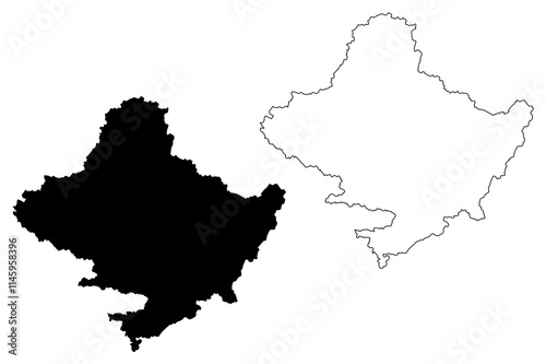Gandaki Province (Federal Democratic Republic of Nepal, Administrative divisions) map vector illustration, scribble sketch Province No. 4 map