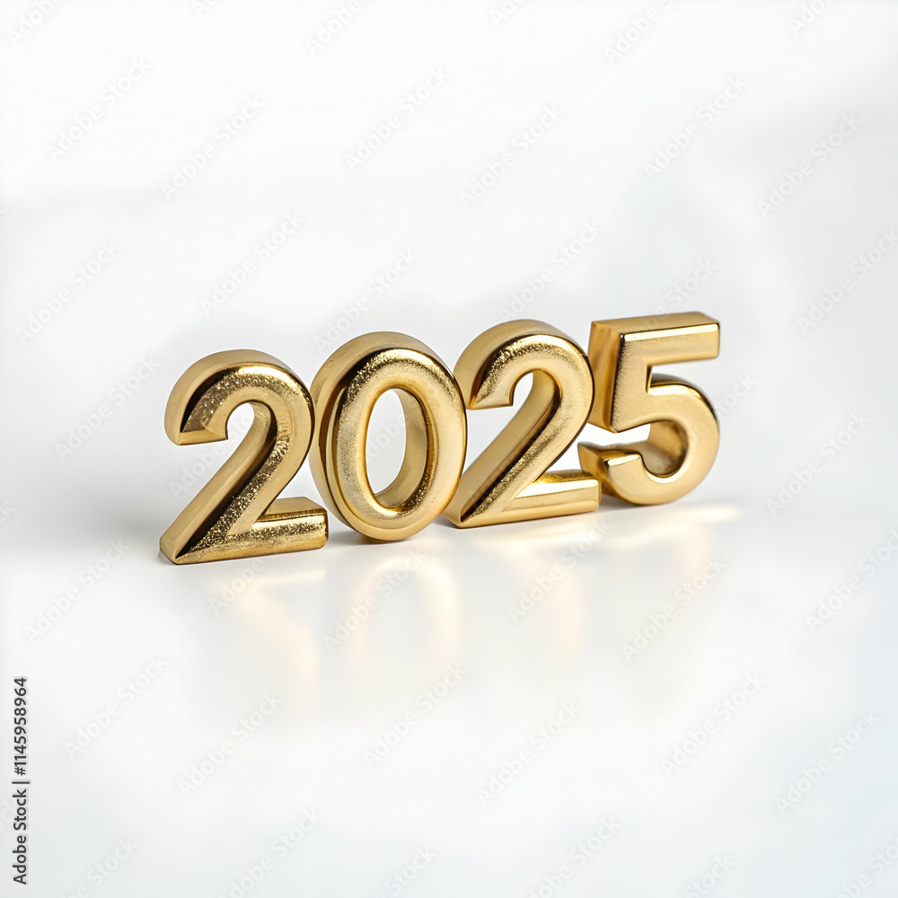 year 2025 golden symbol isolated on white golden year 2025 golden symbol isolated on white golden
