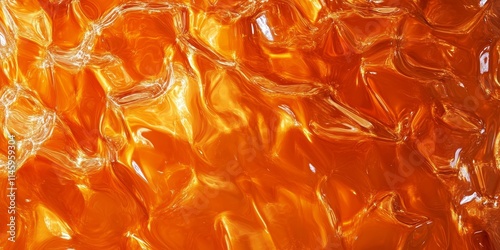 Bright orange water texture on glass creates a striking visual. The vibrant water texture on glass showcases fascinating patterns and reflections in bright orange hues, enhancing the aesthetics.