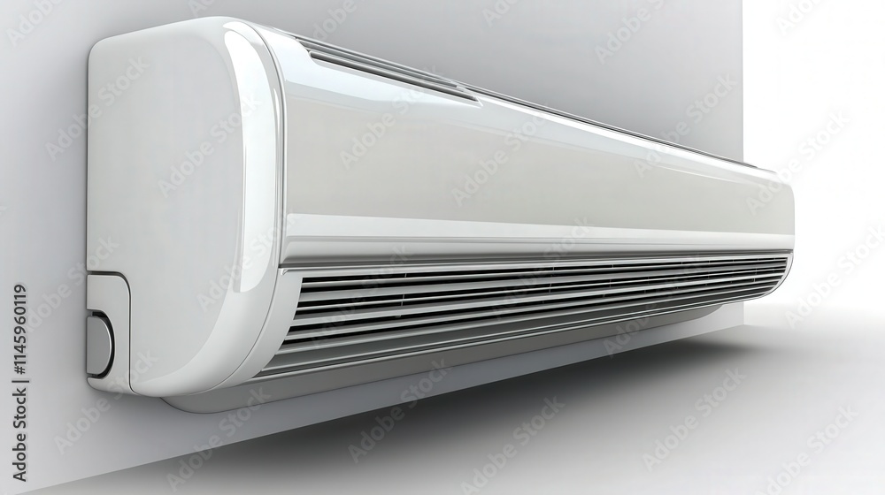 A state-of-the-art air conditioning unit blending seamlessly with minimalist interior design, creating an elegant and functional living space A state-of-the-art air conditioning unit blending seamlessly with minimalist interior design, creating an elegant and functional living space