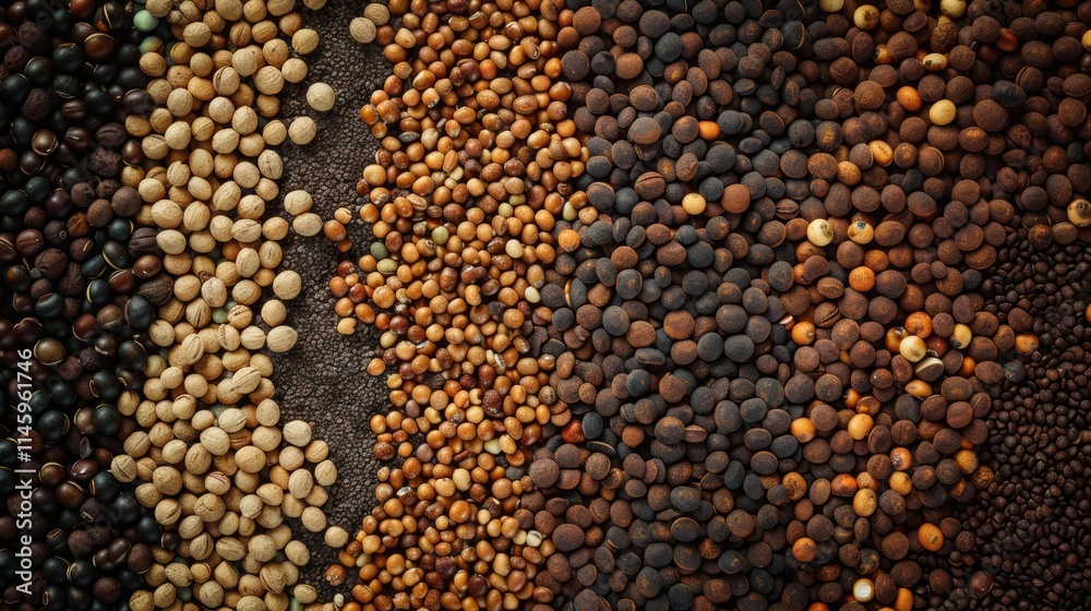 Coffee beans assortment on textured background Coffee beans assortment on textured background