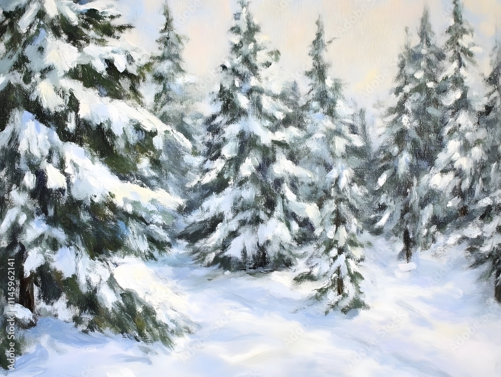 Winter Snowy Cold Snow Pine Trees Forest Nature Winter Snowy Cold Snow Pine Trees Forest Nature