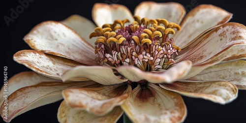 Elegant zinnia flower showcasing the beautiful and intricate details of a dirty lady s flower, perfect for adding a touch of charm and elegance to floral themed collections. photo