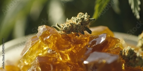 Chem Dawg cannabis extract showcased as BHO shatter, highlighting the smooth texture and potent aroma of this cannabis extract. Experience the quality of Chem Dawg cannabis extract in shatter form.