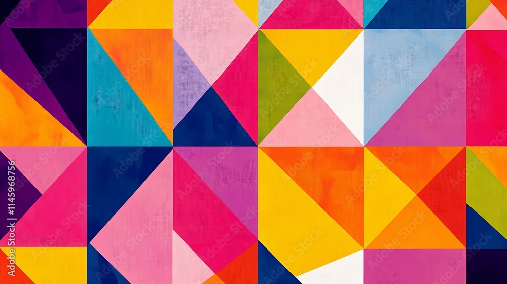 Abstract geometric pattern with vibrant, multicolored triangles. Abstract geometric pattern with vibrant, multicolored triangles.
