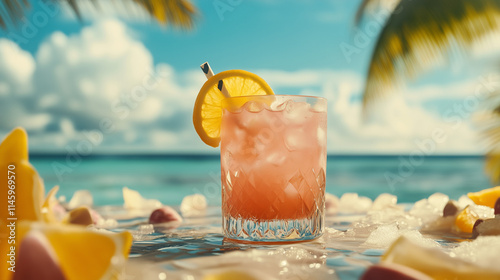 fresh cocktail served on the beach