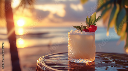 fresh cocktail served on the beach