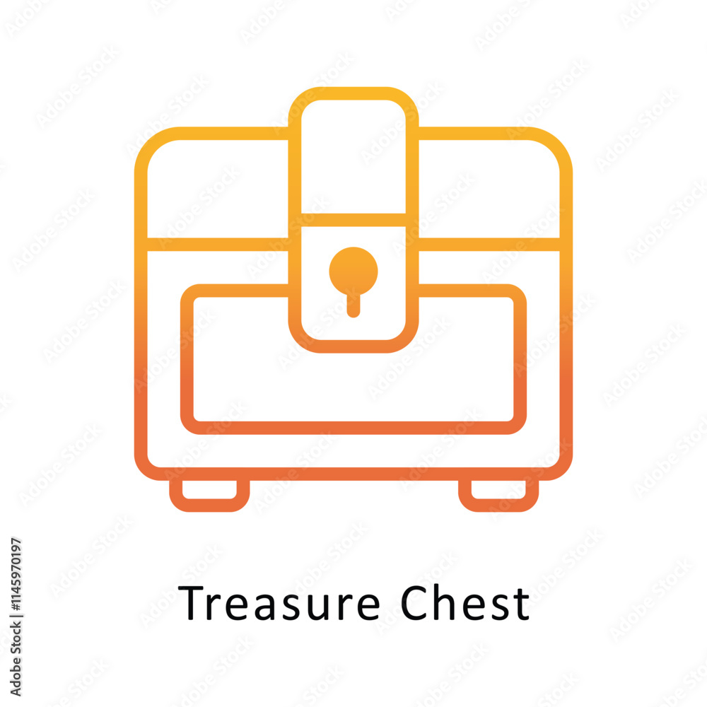 Treasure Chest Vector Gradient icon. Eps 10 File Treasure Chest Vector Gradient icon. Eps 10 File