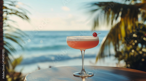 fresh cocktail served on the beach